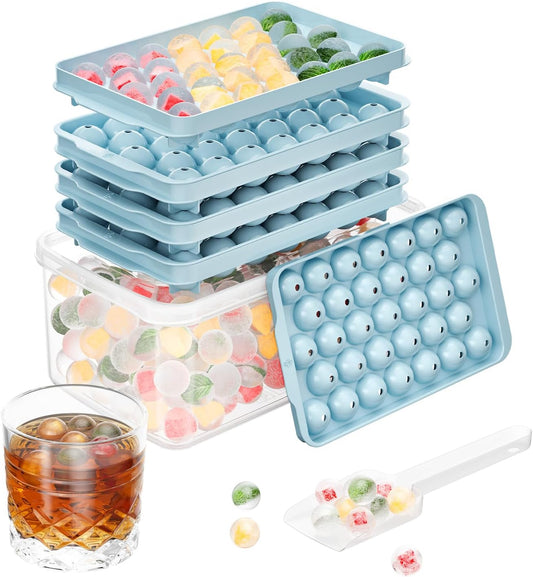(Pack of 2)Round Ice Trays with lid